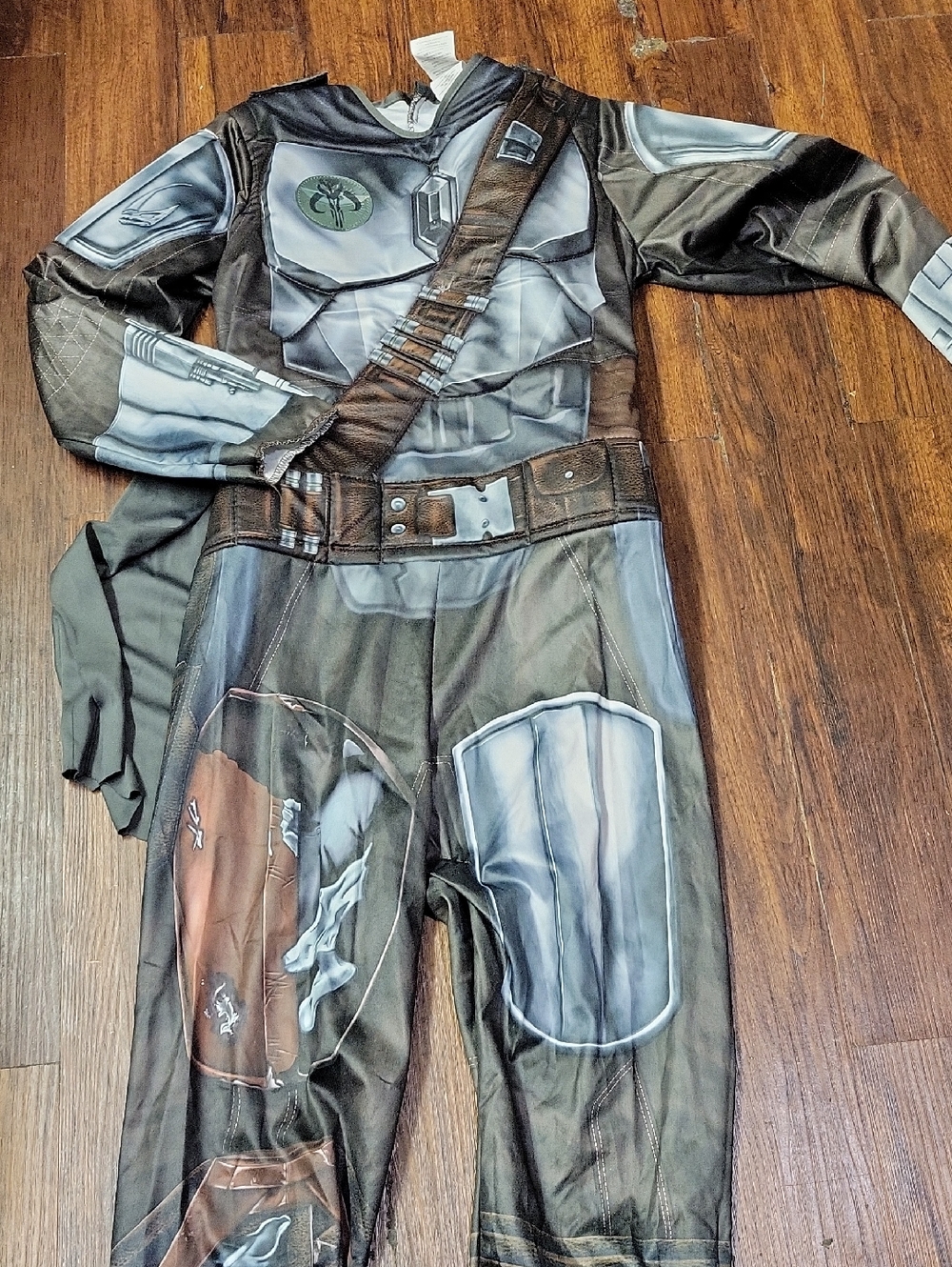 Star Wars Boys Gray and Brown Mandalorian-Style Costume Jumpsuit
